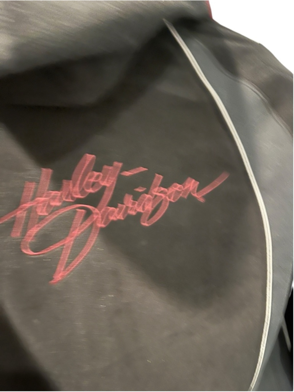 Harley Davidson Womens Fleece Reflective Hooded Racing Jacket Padding Size Large - Picture 10 of 11